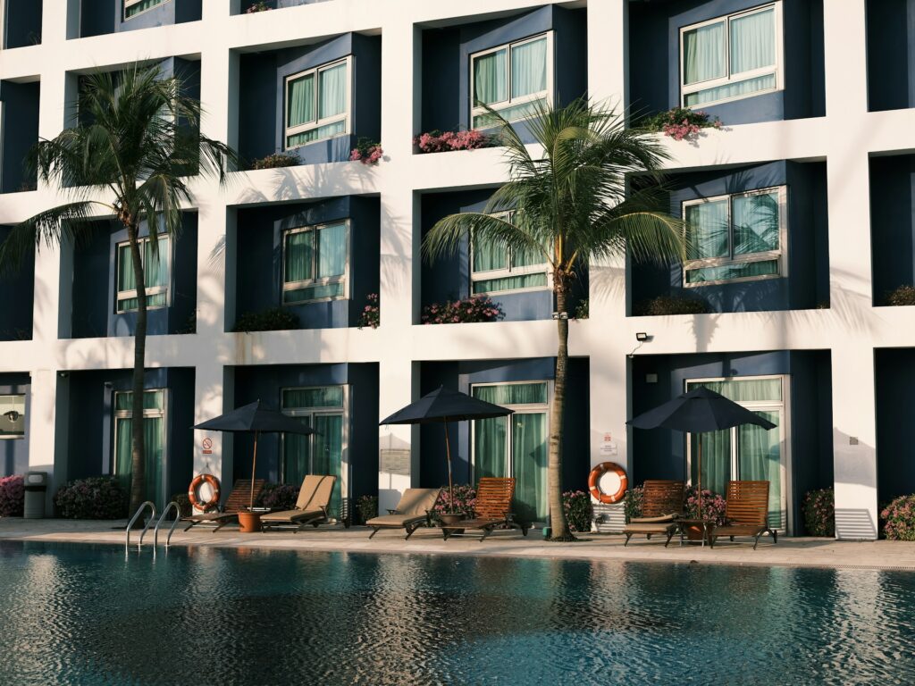 Hotel pool and exterior